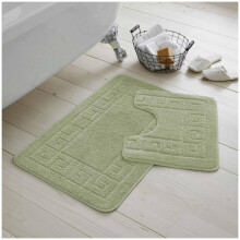 (Duck Egg) Bath Mat Set Anti Slip Water Absorbent Machine Washable 2 Piece Bath Rugs