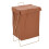 Living And Home Collapsible PU Leather Laundry Hamper with Metal Frame 1