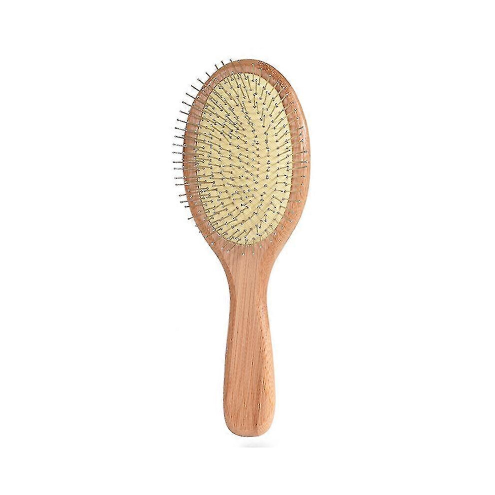 Kikidex (As Show, One Size) Wooden Steel Needle Hair Brush Pin Hairbrush Scalp Massage Improve Hair Health Wood Paddle Detangli