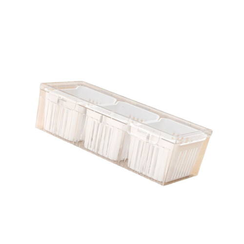 Multicompartment Herb Storage Container With Drainage-White
