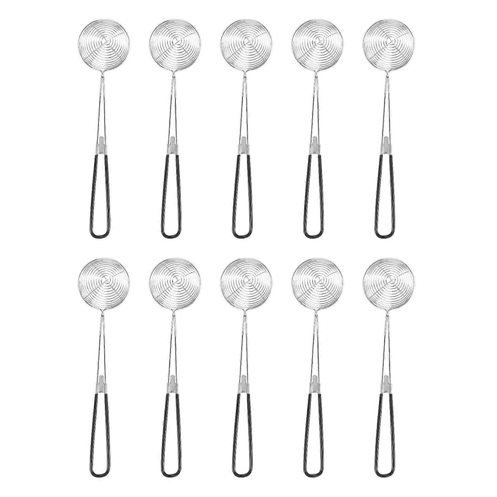 Kikidex (As Show, One Size) 10 Pieces Hot Pot Strainer Scoops,Stainless Steel Hot Pot Strainer Spoons Mesh Skimmer Spoon Strain