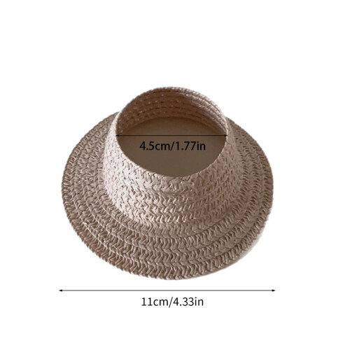 Doll Sun Hat With Ear Cutouts Empty Top Straw Hat -Water Green 1