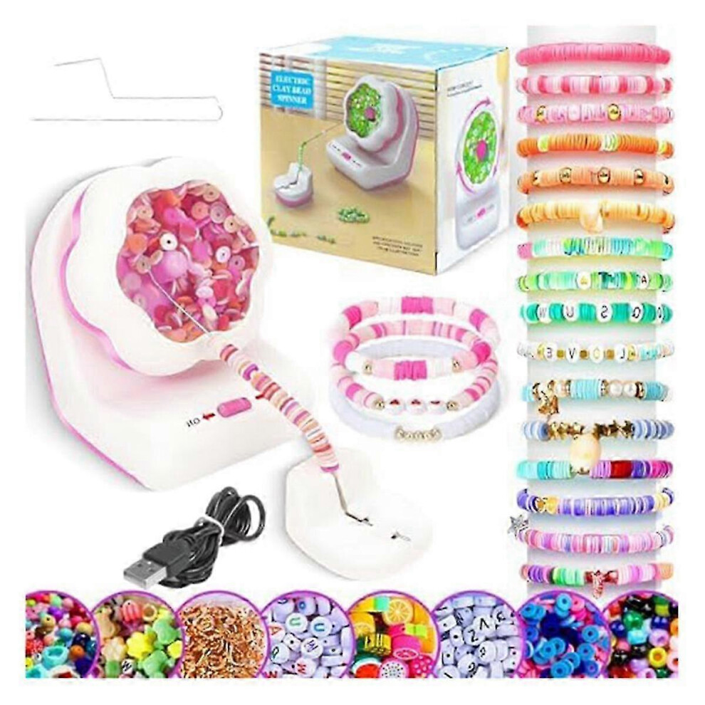 Kikidex (As Show, One Size) Electric Clay Bead Spinner, Automatic Bead Spinner For Jewelry Making With 2 Beading Needles For Di