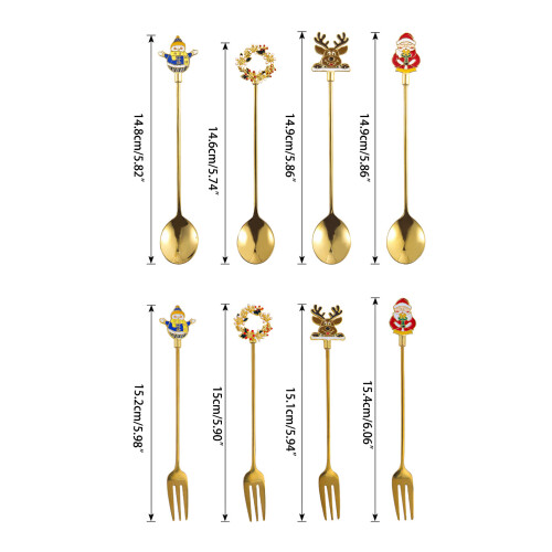 4pcs Christmas Spoon Set Stainless Steel Fork-Four spoons 2