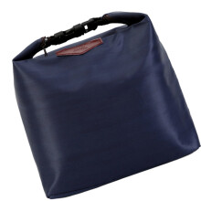 Small Insulated Lunch Holder Zippered Cool Box Food-Navy blue