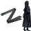Solid Color PU Belt Casual Solid Down Jacket Coat-Black 6