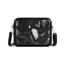 Women Crossbody Bag Girls Transparent Shoulder Bag Cute-Black