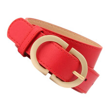 Women AllMatching Belt for Daily Wear Fashion Metal Buckle-Red
