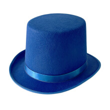Fashion British Style Flat Top Hat for-Royal blue childre