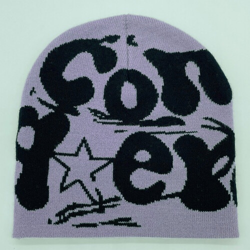 Slouch Cotton Beanies Winter Warm Skull Cap Knitted-Beige 2