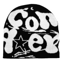 2000s Beanies Hat Women Men Winter Outfit-black and white