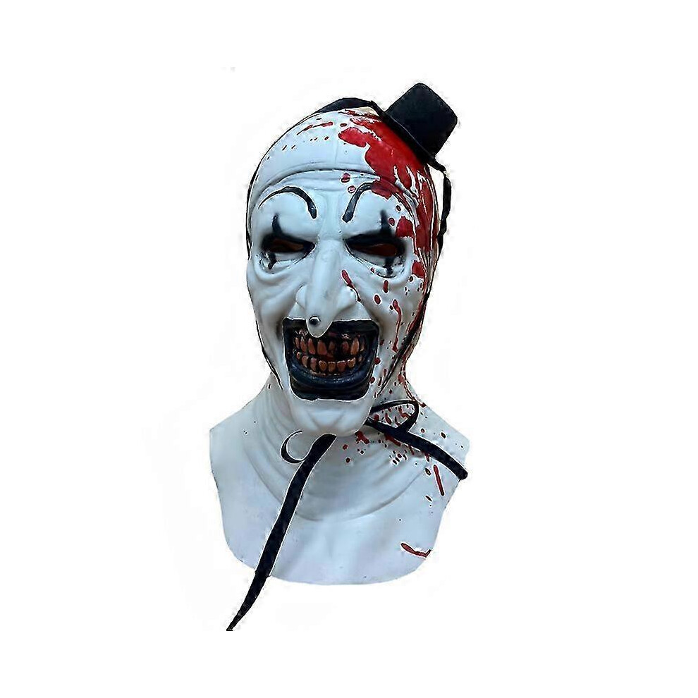 Kikidex (As Show, Mask A) Terrifier Clown Mask Scary Joker Killer Bloody Halloween Masks Horror Cosplay Costume Props For Adults