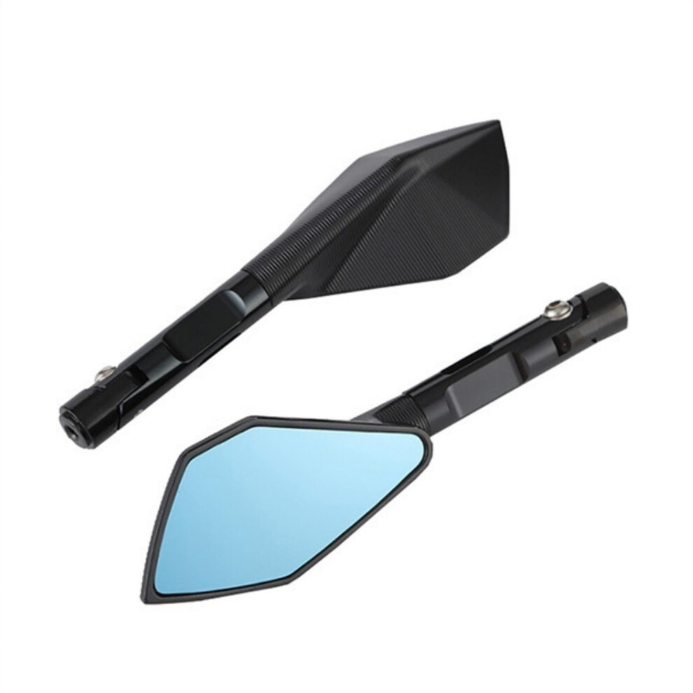 Motorcycle Rear View Mirror, Adjustable Handlebar, Left/Right, Wide Range Rearview Reflector, Clear Back Sight Black 9393856734207