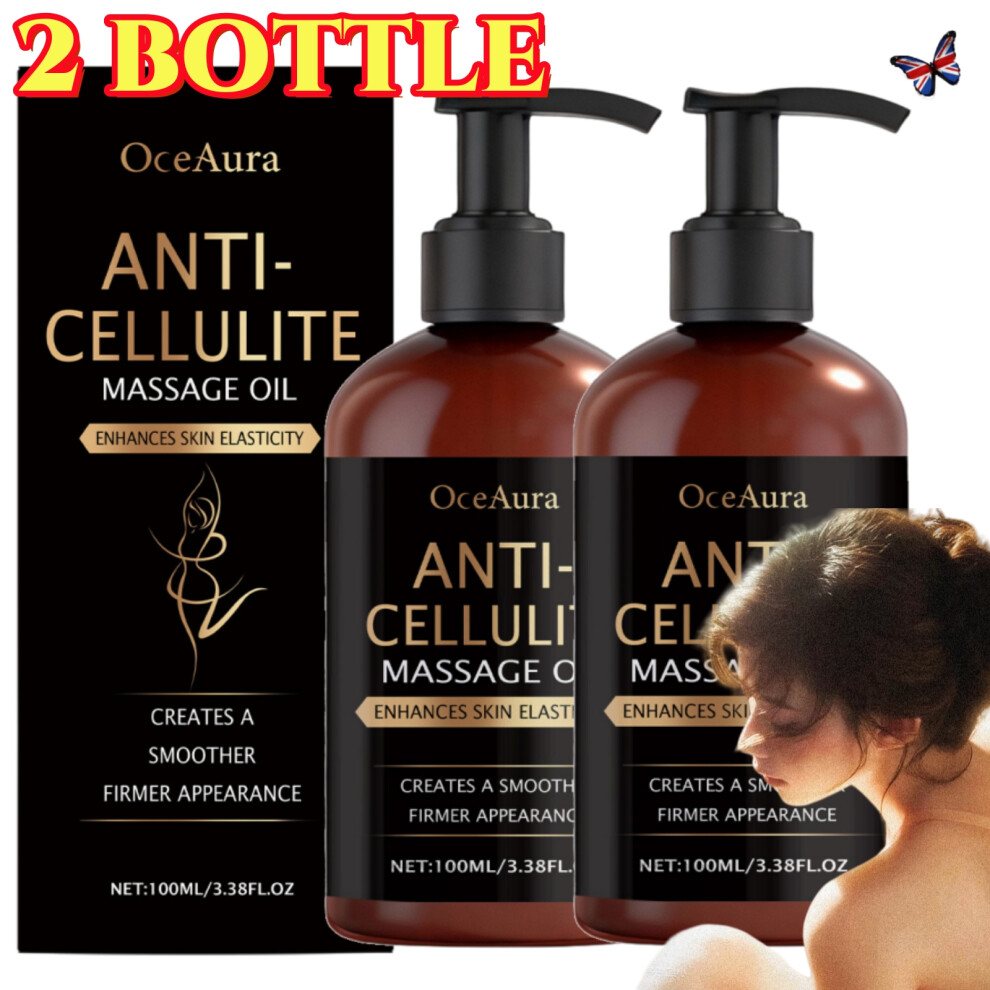 2X Anti-Cellulite Massage Oil, Firming Tightening Body Oil, Enhances Skin Elasticity