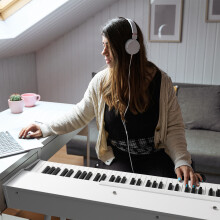 Full Weighted 88 Key Keyboards Digital Piano w/ Triple Pedals Headphone