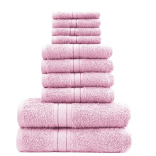 (Pink) 10 pcs Bale Set, 500GSM,  4 Face Towel 30 x30cm, 4 Hand Towels 50 x 80cm, 2 Bath Towels 70 x 120cm, Soft Absorbent Towel Set