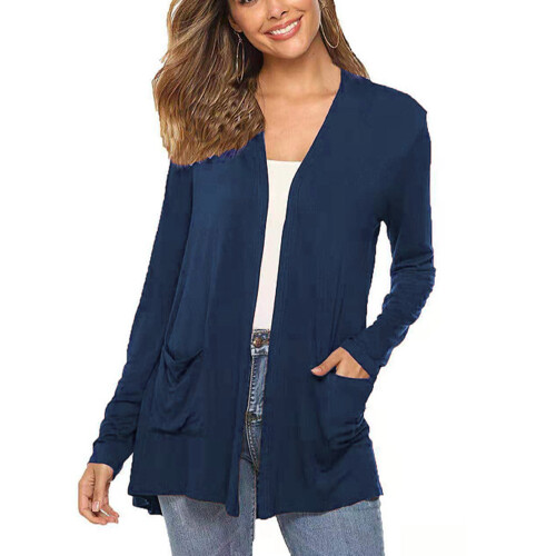 Dunkelblaues Langarmtop XXL 100% Polyester 2