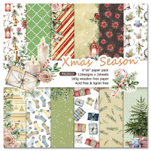 24pcs 6x6 Inch Xmas Season Background Paper Pad for Scrapbooking