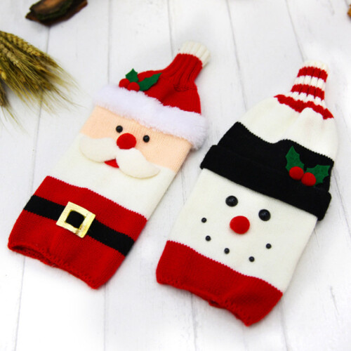 Christmas Wine Bottle Cover Merry Christmas Decorations-elder 2