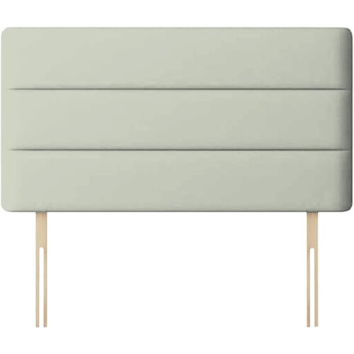 (Single Grey)Plush Velvet Horizontal Lined Headboard