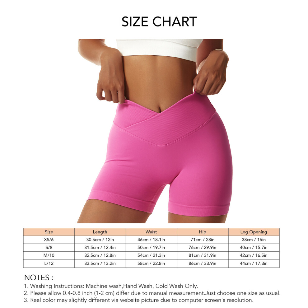 Women High Waist Seamless Yoga Shorts, Breathable, Rose Red, S-L-image-OPC-PMH9W7Z-NEW