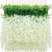 12Pcs Realistic Wisterias Artificial Flower For Home-White