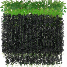 12Pcs Realistic Wisterias Stem Artificial Silk Flower for-Black