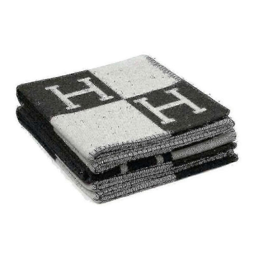 (Grey) Blanket Cashmere Blended Crochet Portable 130x170cm