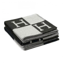 (Black white) Knitted Artificial Wool Cashmere Warm Throw Sofa Blanket