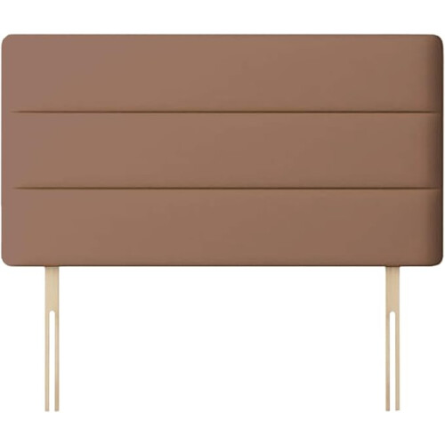 (Single Brown)Plush Velvet Horizontal Lined Headboard