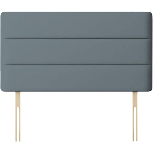 (Single Steel)Plush Velvet Horizontal Lined Headboard