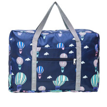 (Dark Blue Balloon) Foldable Carry-on Luggage Bag Breathable Wear-resistant Polyester Bag For Business Trip Traveling