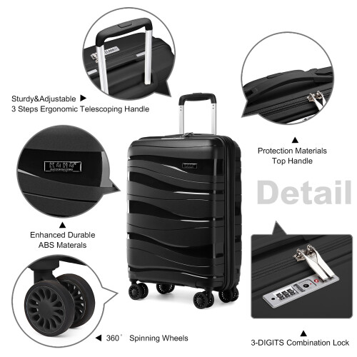 20inch PP Hard Shell Travel Suitcase With TSA Lock 2