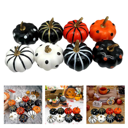Petites citrouilles réalistes, 8 pièces, décorations dynamiques 1