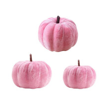 3Pcs Realistic Pumpkin Ornament Artificial Velvety Fabric
