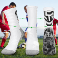3 Paar Atmungsaktive, Rutschfeste Fußball- & Sportsocken Schwarz/Weiß 35-45