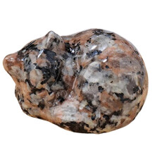 (Curb stone) Natural Crystal Sleep Cats Carving Crystals Sleep Cats Statue Handcrafts Stone Art Figurine for Home Decors Gift