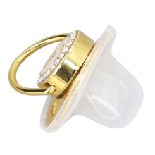 Goldene Kronen Baby-Schnullerkette mit Clip für 6-18 Monate