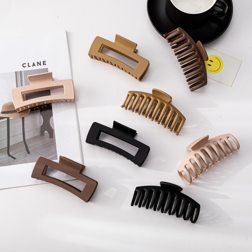 8Pcs Matte Plastic Hair Claws Set â Strong Hold Hair Clips for Women