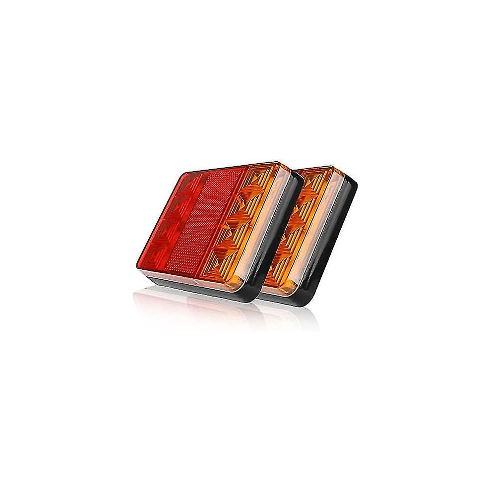 Kikidex (As Show, One Size) Pack Trailer Tail Lights, 8 Led Car Truck Tail Lights, Waterproof Warning Lights, Tail Lights For Trailer