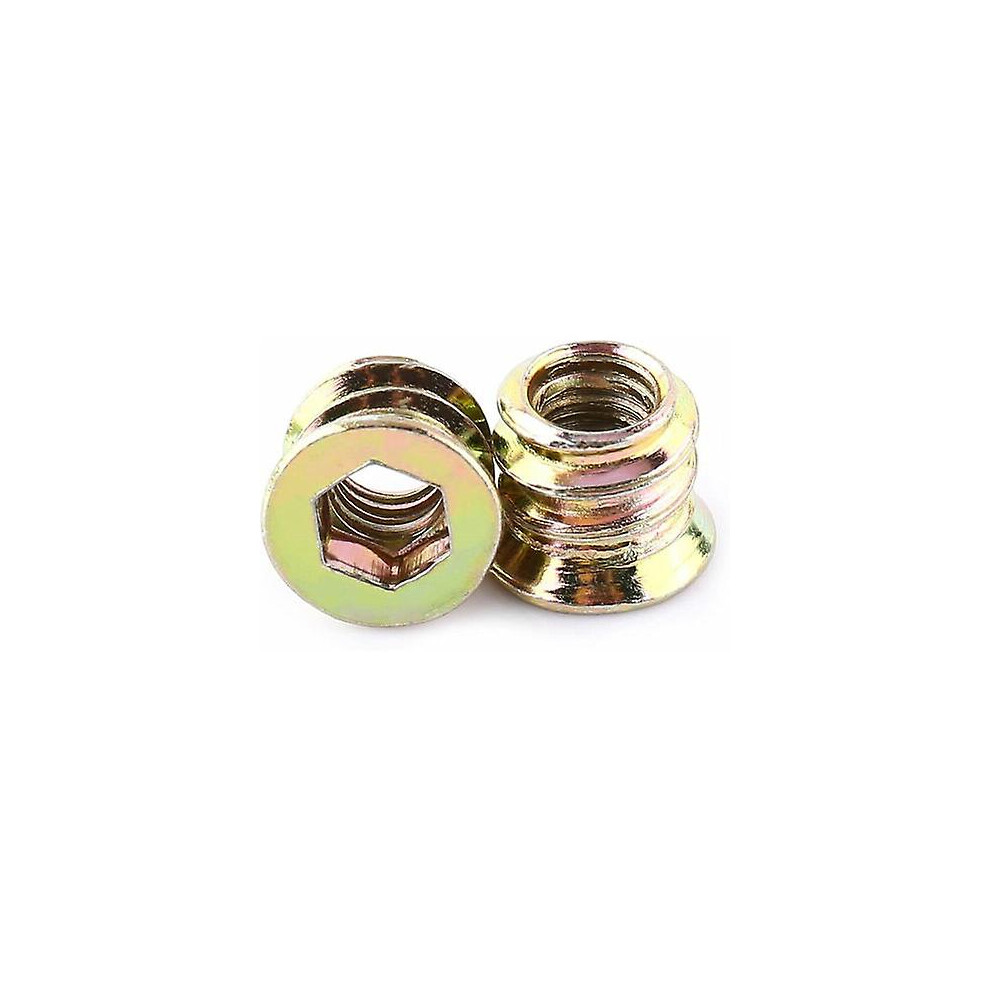 Kikidex (As Show, One Size) 20 Pcs Zinc Alloy Hex Nuts - Threaded Wood Inserts - M6x10mm