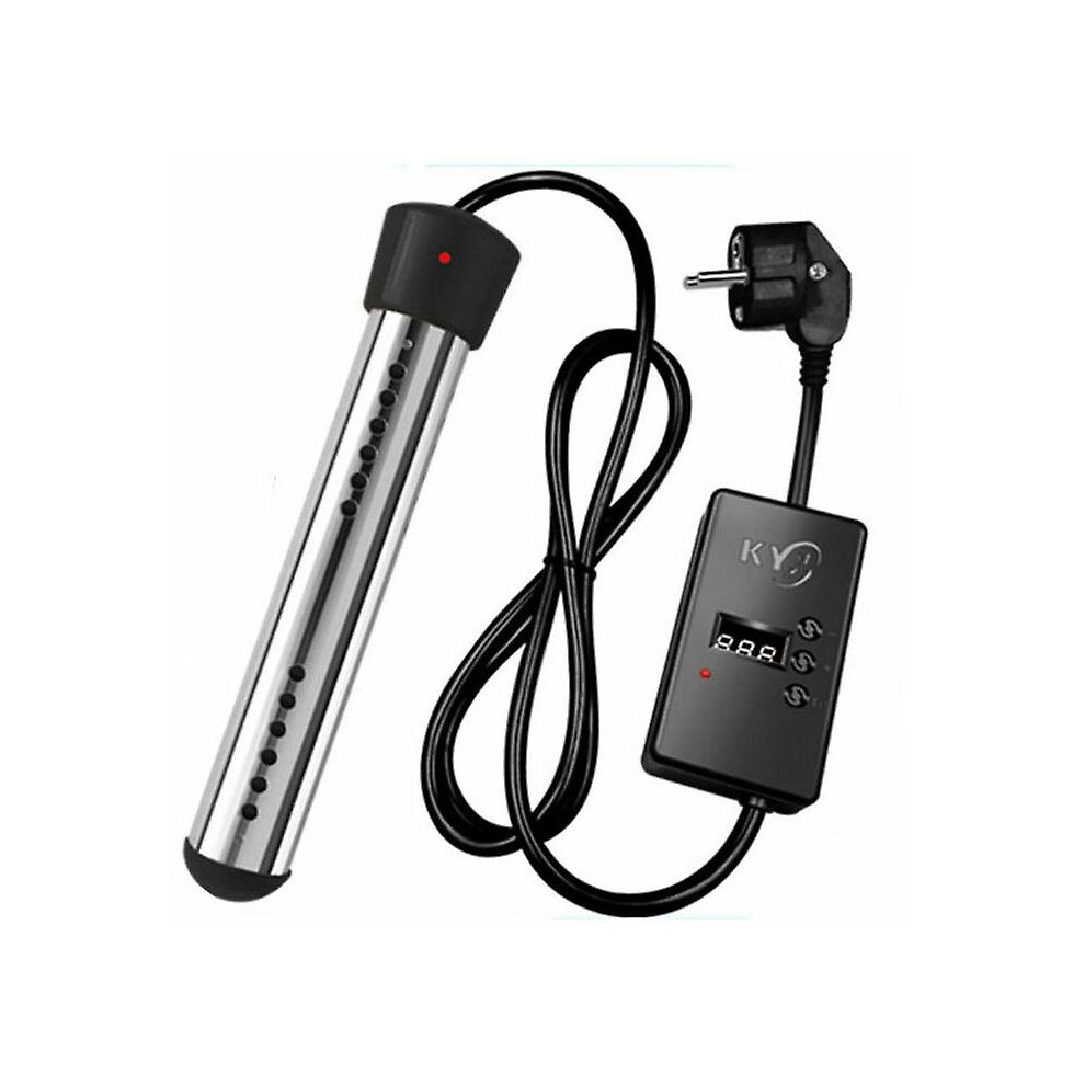 Kikidex (As Show, One Size) 2000W Electric Immersion Heater For Bathtub And Pool - Stainless Steel - Intelligent Synchronization - Color. Black