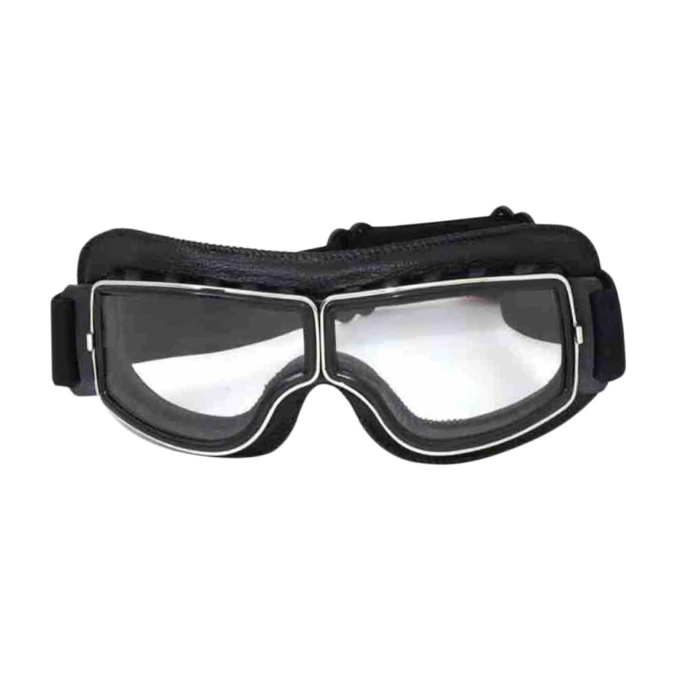 Motorcycle Sun Glasses Frame Transparent Lens Anti-Fog Goggles With Adjustable Strap For Ski Snowboard Cycling Black 9067246412104