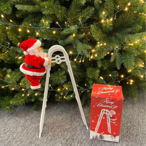 Electric Automatic Ladder Climbing Santa Claus Creative-L Red 1