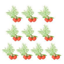 10Pcs/Pack Realistic Artificial Tangerines with Leaf-S