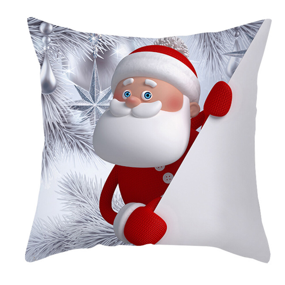 Stylish Merry Xmas Decor Pillow Cover 45X45cm-1 Silver