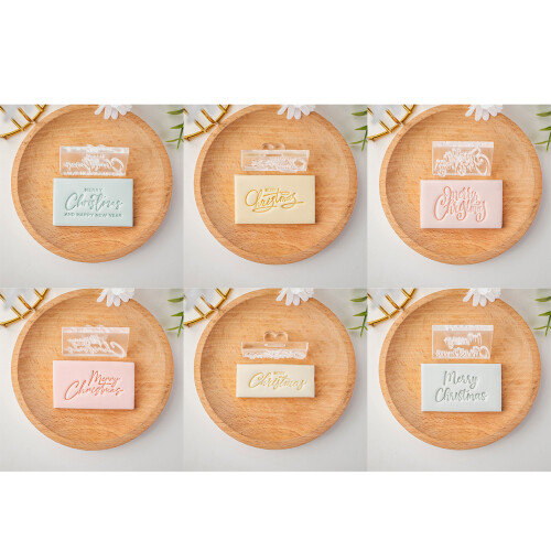English Blessing Pattern Fondant Moulds-Merry Christmas E 2