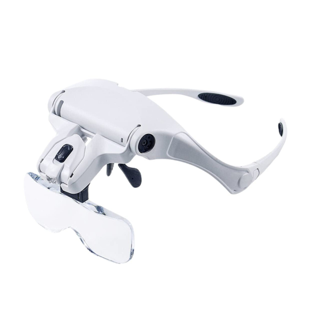 LED Magnifying Glasses Headband With Replaceable Lenses, Lightweight Magnifier, Bright LED For Reading And PCB Inspection
