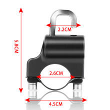 Universalschlos für Motorradhelme, Diebstahlsicherung, Metall, Schwarz, 22 mm-26 mm, mit 2 Schlüsseln