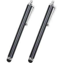 2PC Black Smartphone Stylus Pen with Silicone Tip for Touch Screen Devices, Compatible with Tablets, Cell Phones, Laptops